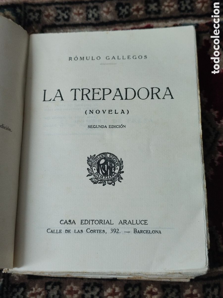 Libros antiguos: La trepadora R&oacute;mulo Gallegos - Foto 3