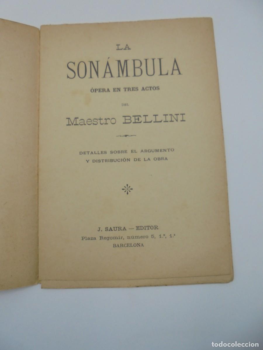 Libros antiguos: LA SONAMBULA. MAESTRO BELLINI. N&ordm; 8. - Foto 2