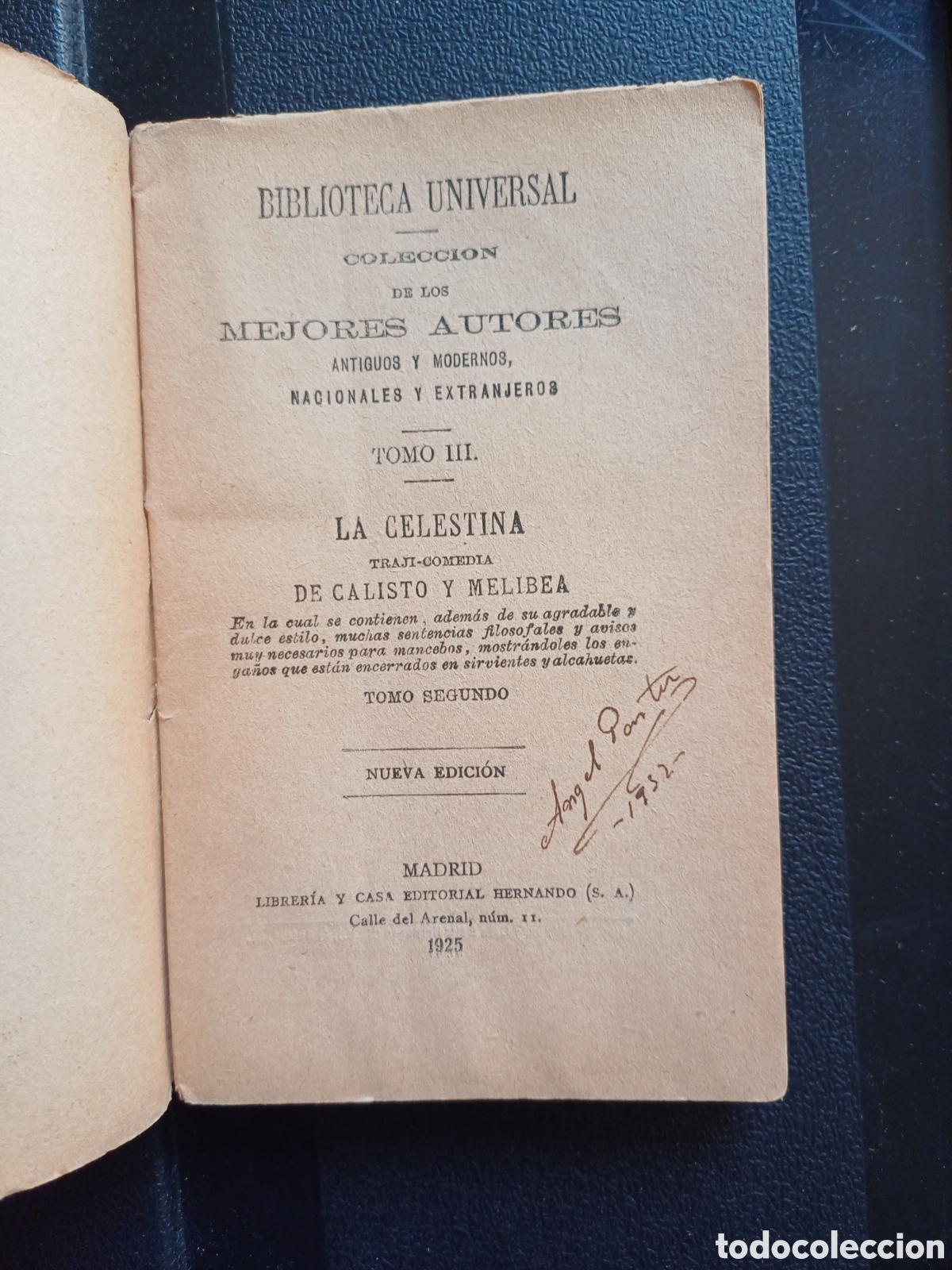 Libros antiguos: La celestina Tomo 3 De Calixto y Me libea 1925 - Foto 3