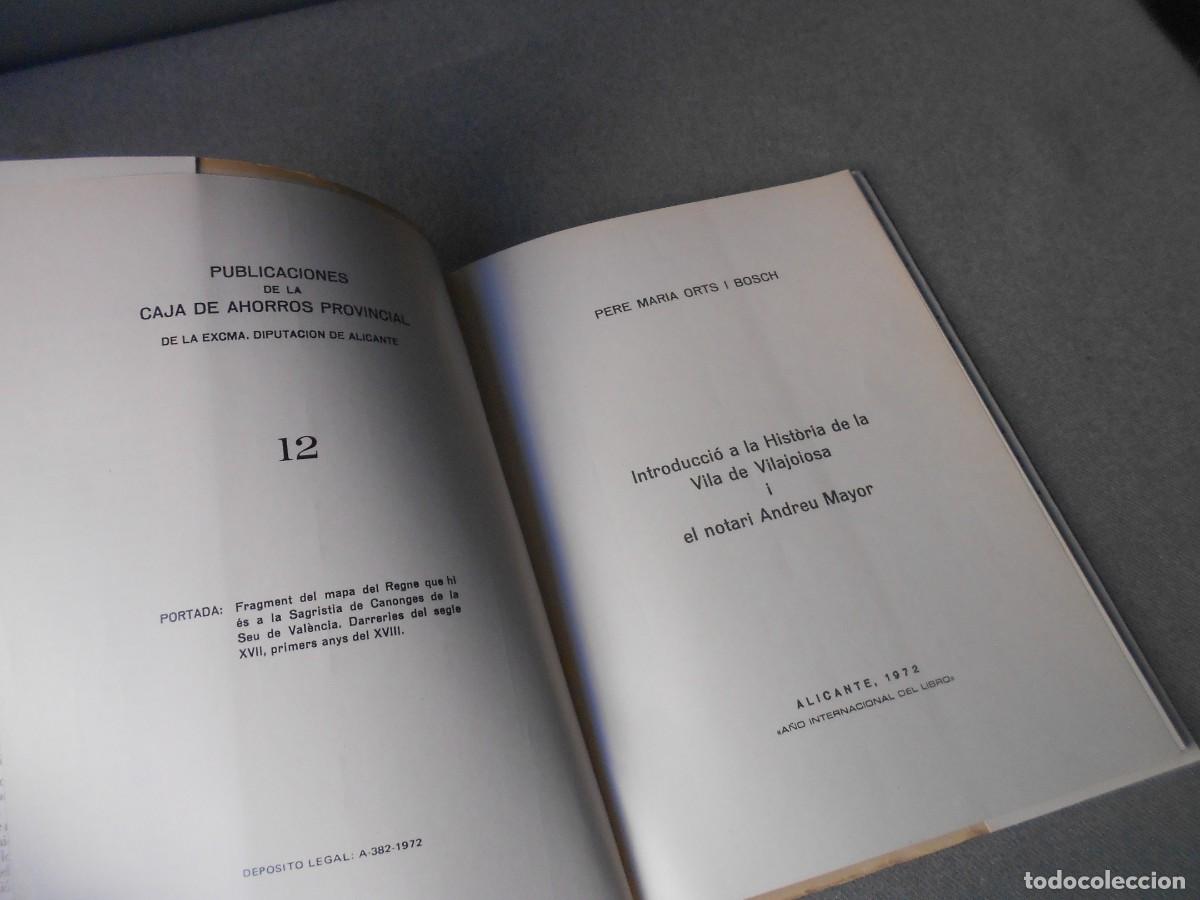 Libros antiguos: INTRODUCCION A LA HISTORIA DE LA VILA DE VILAJOIOSA - Foto 2