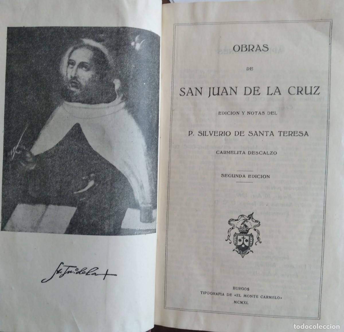 Libros antiguos: OBRAS DE SAN JUAN DE LA CRUZ - Foto 2