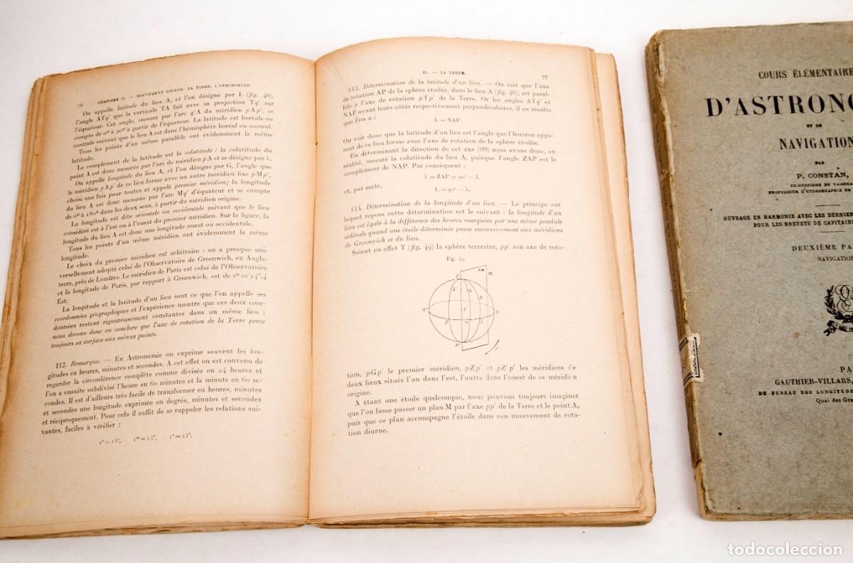 Libros antiguos: Cours dAstronomie et de Navigation - P. Constan - 1904-1924 - Foto 3