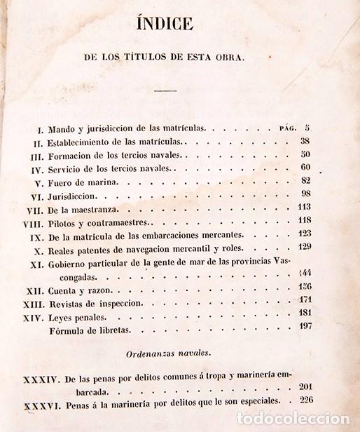 Libros antiguos: ORDENANZA DE LAS MATRICULAS DE MAR - 1849 - Foto 6