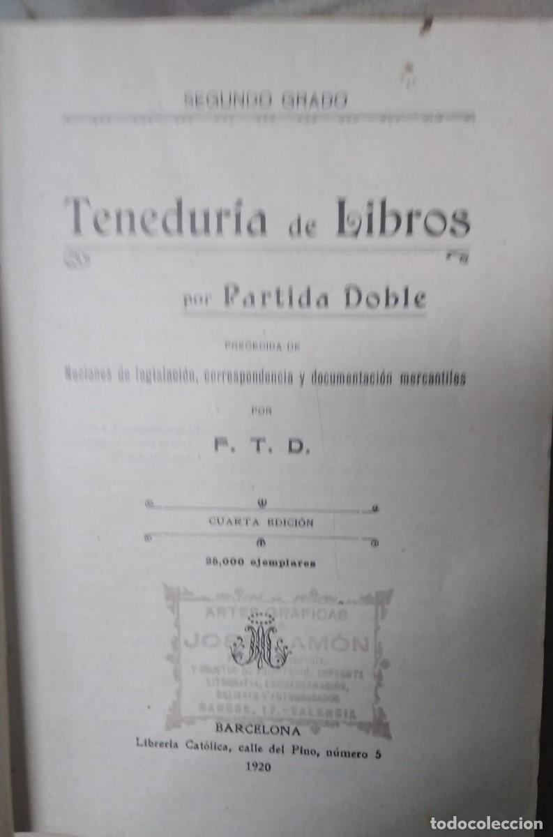 Libros antiguos: TENEDURIA DE LIBROS POR PARTIDA DOBLE - Foto 1