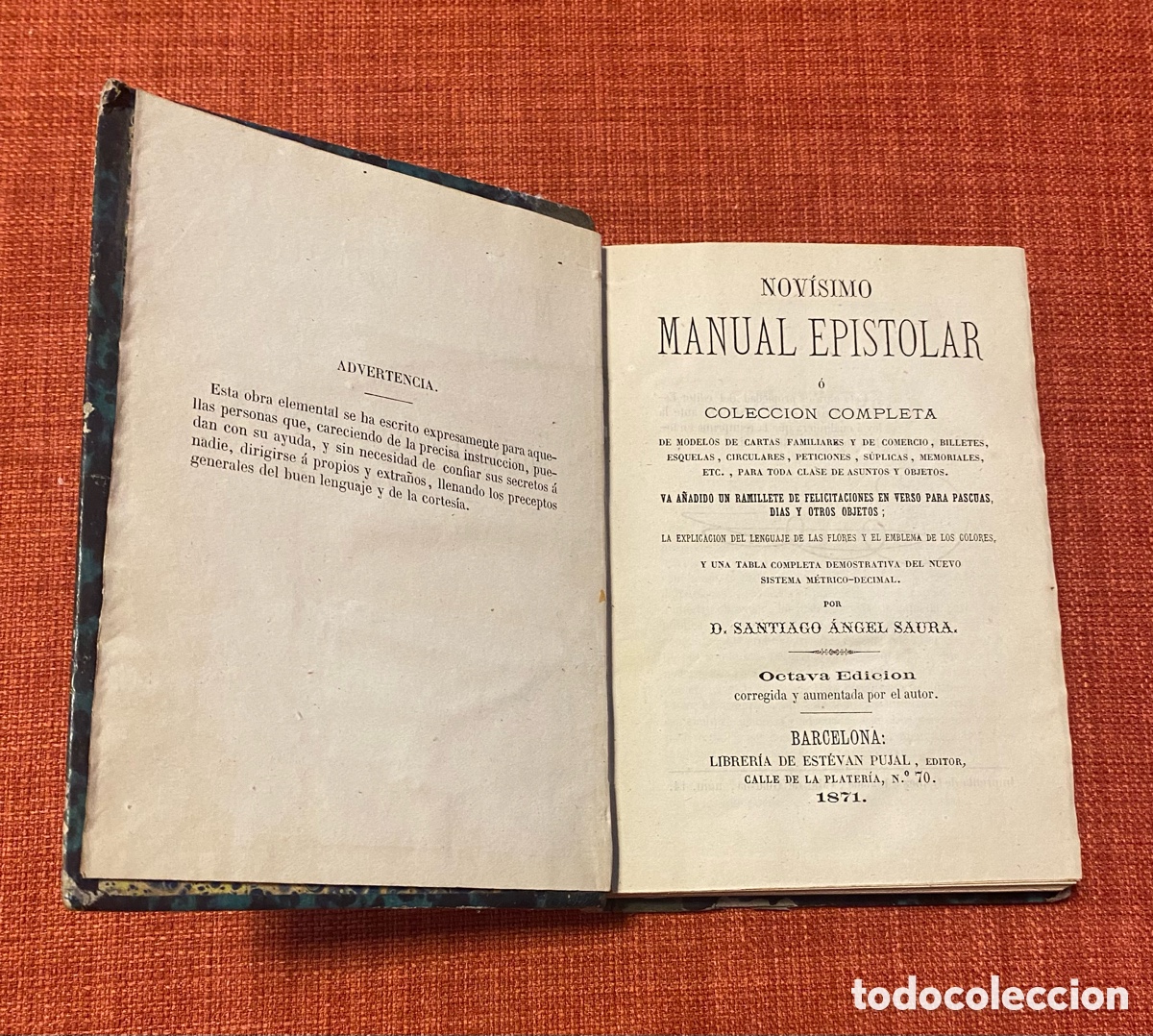 Libros antiguos: Estilo epistolar. S. &Aacute;ngel Saura - Foto 1
