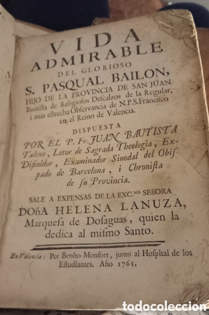 Libros antiguos: VIDA ADMIRABLE. S.PASQUAL BAILON - Foto 1