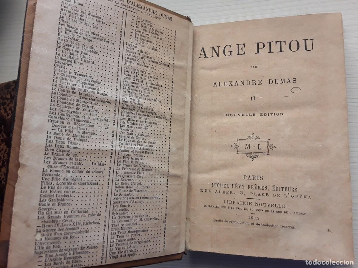 Libros antiguos: ANGE PITOU PAR ALEXANDRE DUMAS. DOS TOMOS. EN FRANC&Eacute;S. 1875 - Foto 2