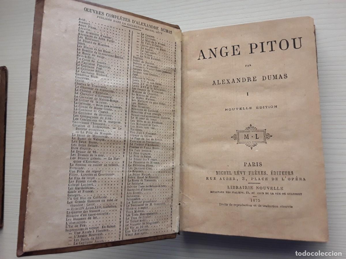 Libros antiguos: ANGE PITOU PAR ALEXANDRE DUMAS. DOS TOMOS. EN FRANC&Eacute;S. 1875 - Foto 4