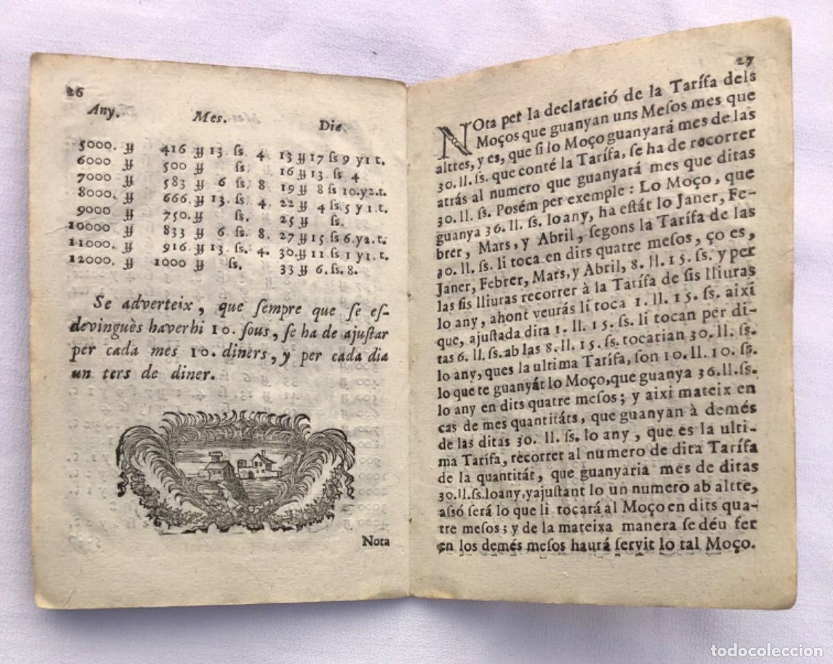 Libros antiguos: TARIFA PER ALS PAGESOS - Foto 3