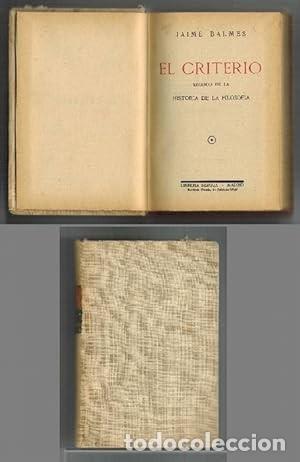 Libros antiguos: El criterio. Balmes. Bergua 1933 - Foto 1