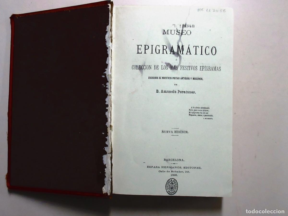Libros antiguos: MUSEO EPIGRAM&Aacute;TICO - Foto 2