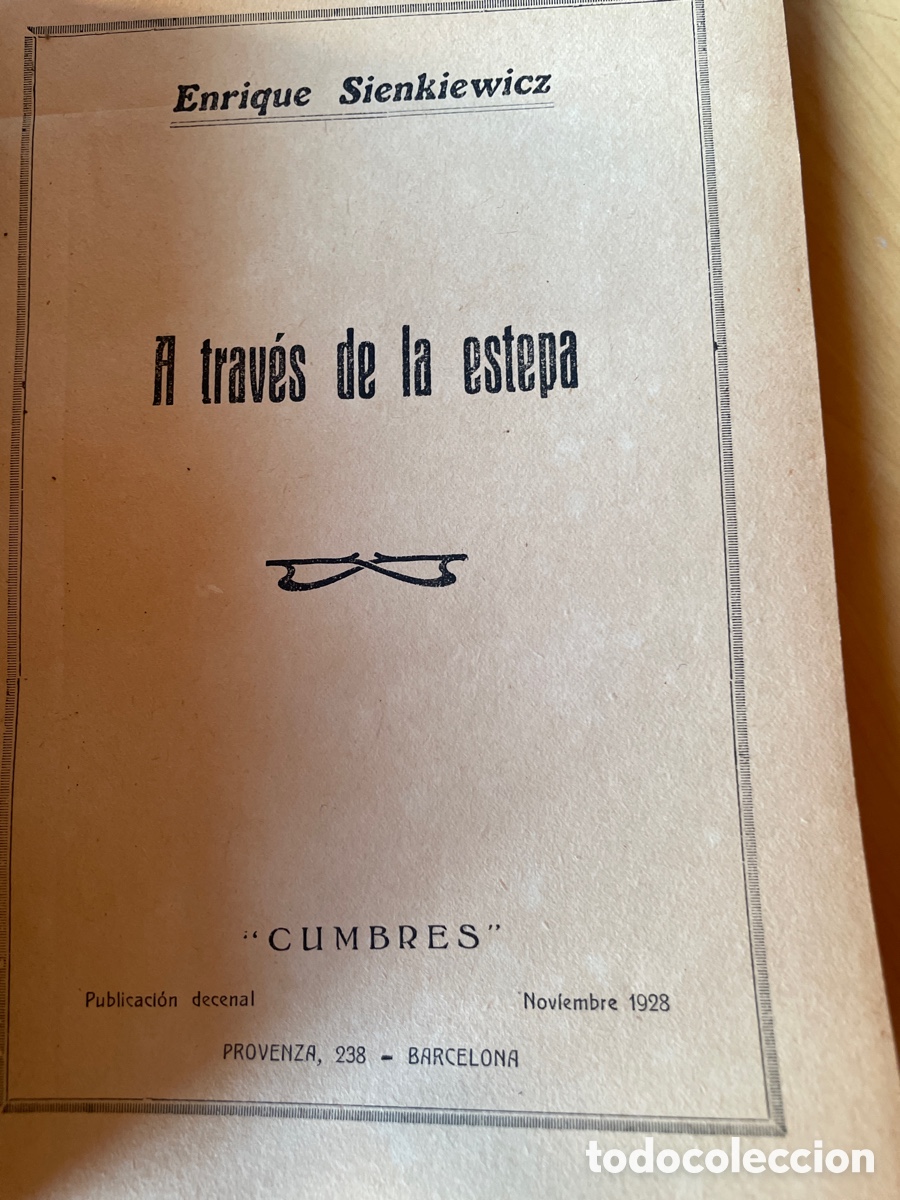 Libros antiguos: A trav&eacute;s de la estepa. Henry Sienkiewicz - Foto 2