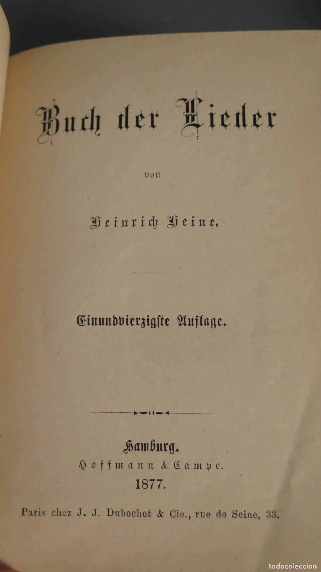 Libros antiguos: Buch der Lieder. HEINE . 1877 - Foto 2