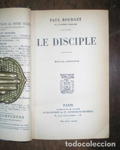 Libros antiguos: BOURGET, Paul: LE DISCIPLE. Edition d&eacute;finitive. - Foto 2
