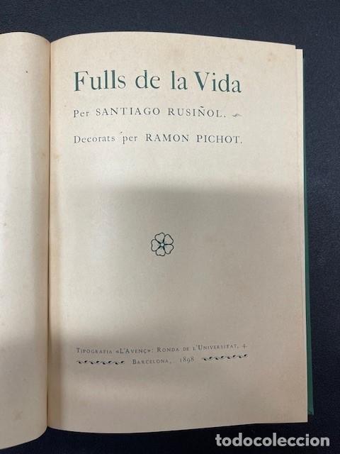 Libros antiguos: FULLS DE LA VIDA - SANTIAGO RUSI&Ntilde;OL - Foto 3