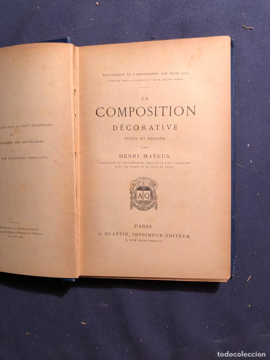 Libros antiguos: HENRI MAYEUX: - LA COMPOSITION DECORATIVE (texte et dessins) - (1885) - Foto 2