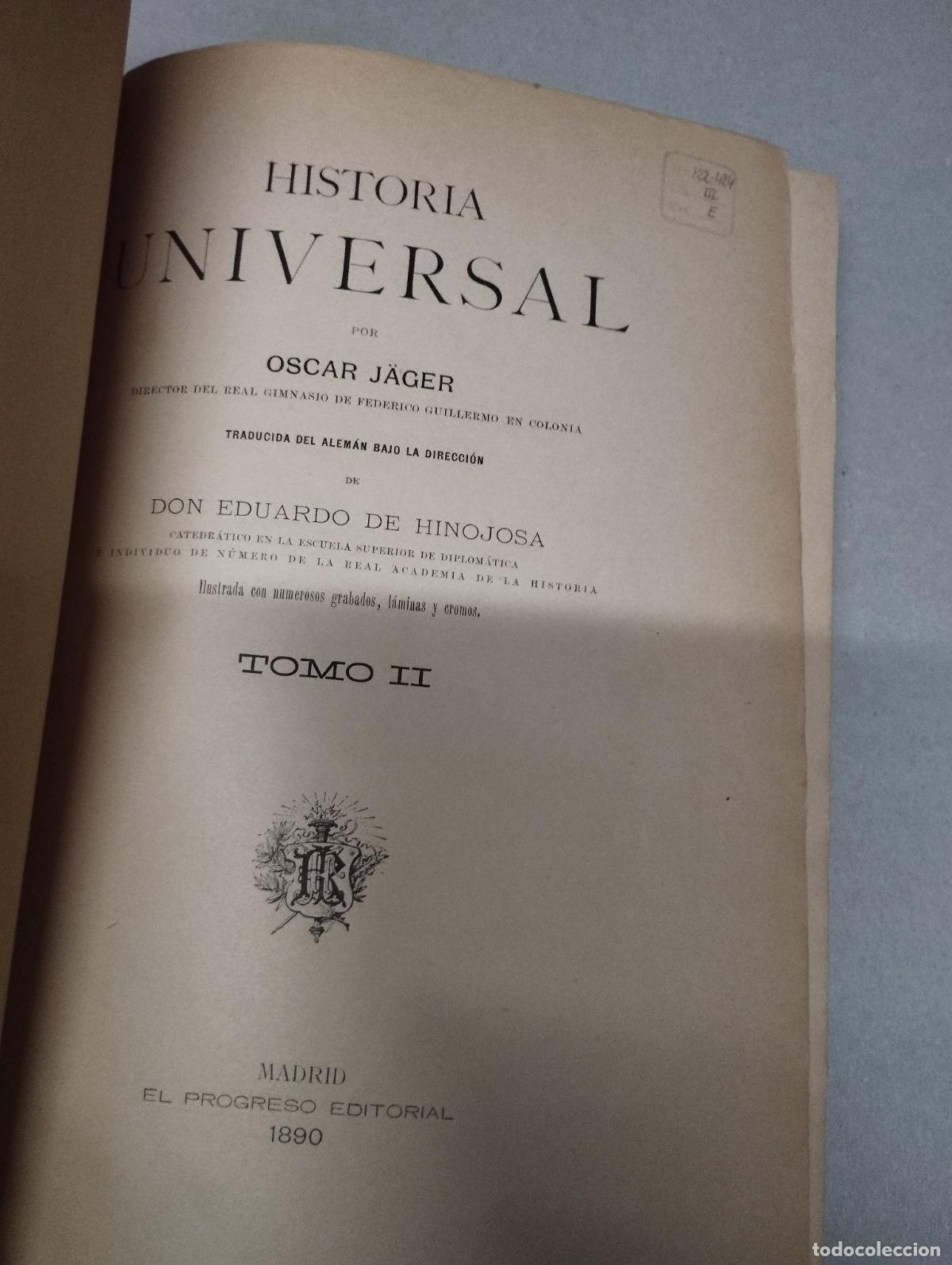 Libros antiguos: HISTORIA UNIVERSAL / Tomo ii 2 OSCAR J&Auml;GER / EDITORIAL EL PROGRESO - Foto 3