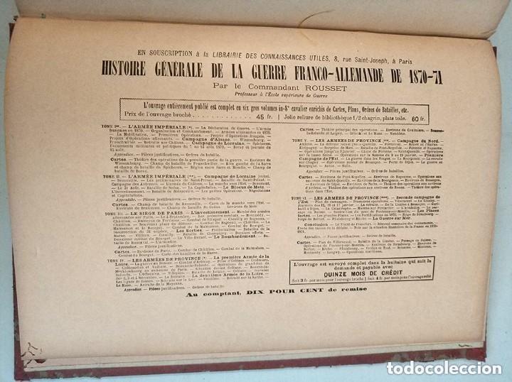 Libros antiguos: scenes et episodes de la guerre 1870-71 le commandant rousset paris - Foto 10