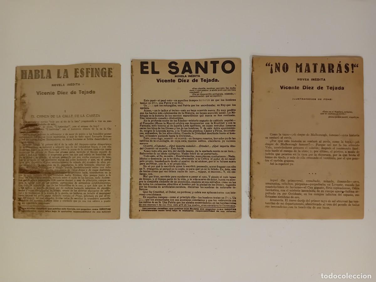 Old books: TRES NOVELAS DE VICENTE D&Iacute;EZ DE TEJADA DE LA COLECCI&Oacute;N LA NOVELA CORTA. VER T&Iacute;TULOS EN LAS FOTOS.