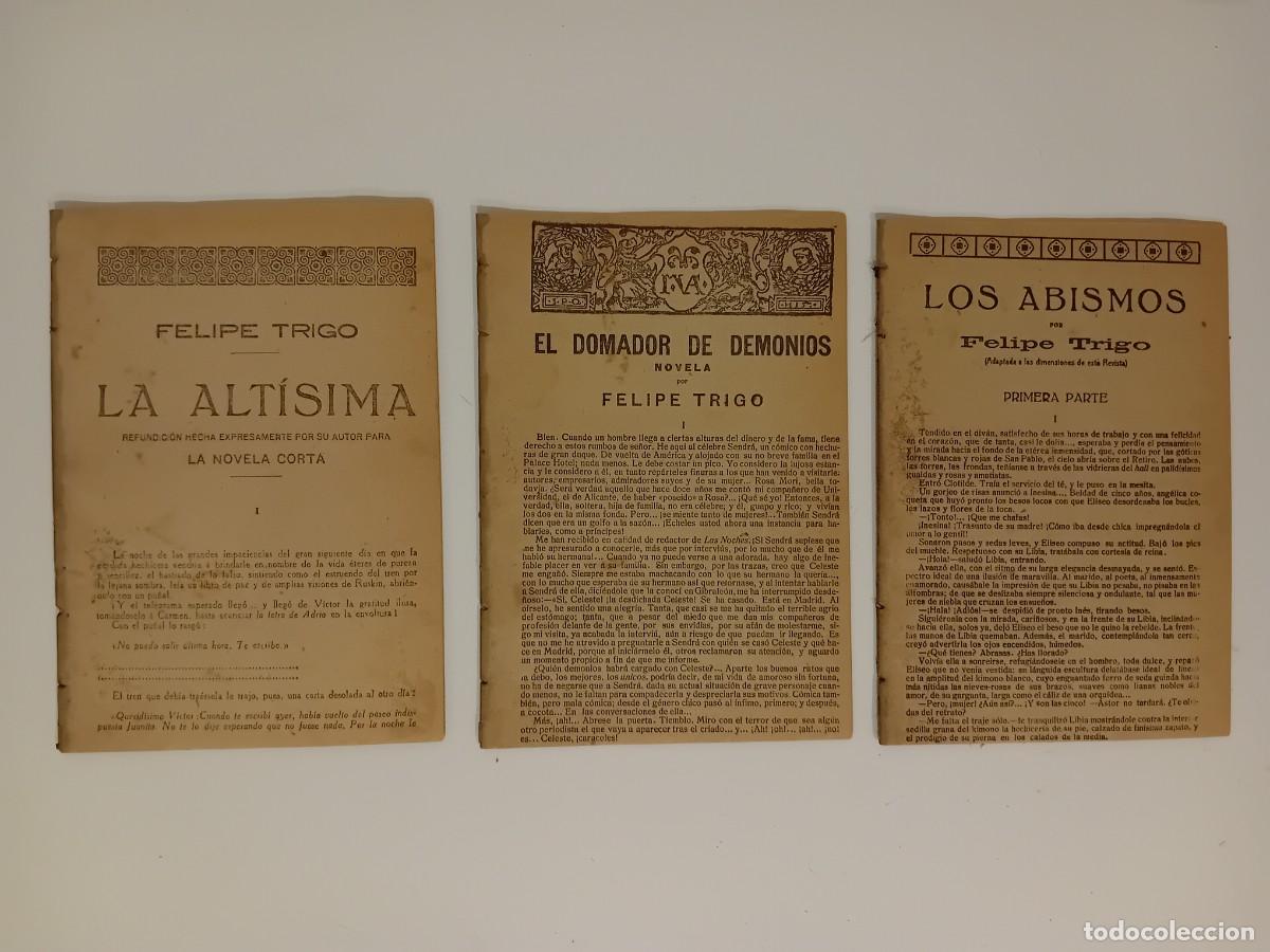 Old books: TRES NOVELAS DE FELIPE TRIGO DE LA COLECCI&Oacute;N LA NOVELA CORTA. VER T&Iacute;TULOS EN LAS FOTOS.
