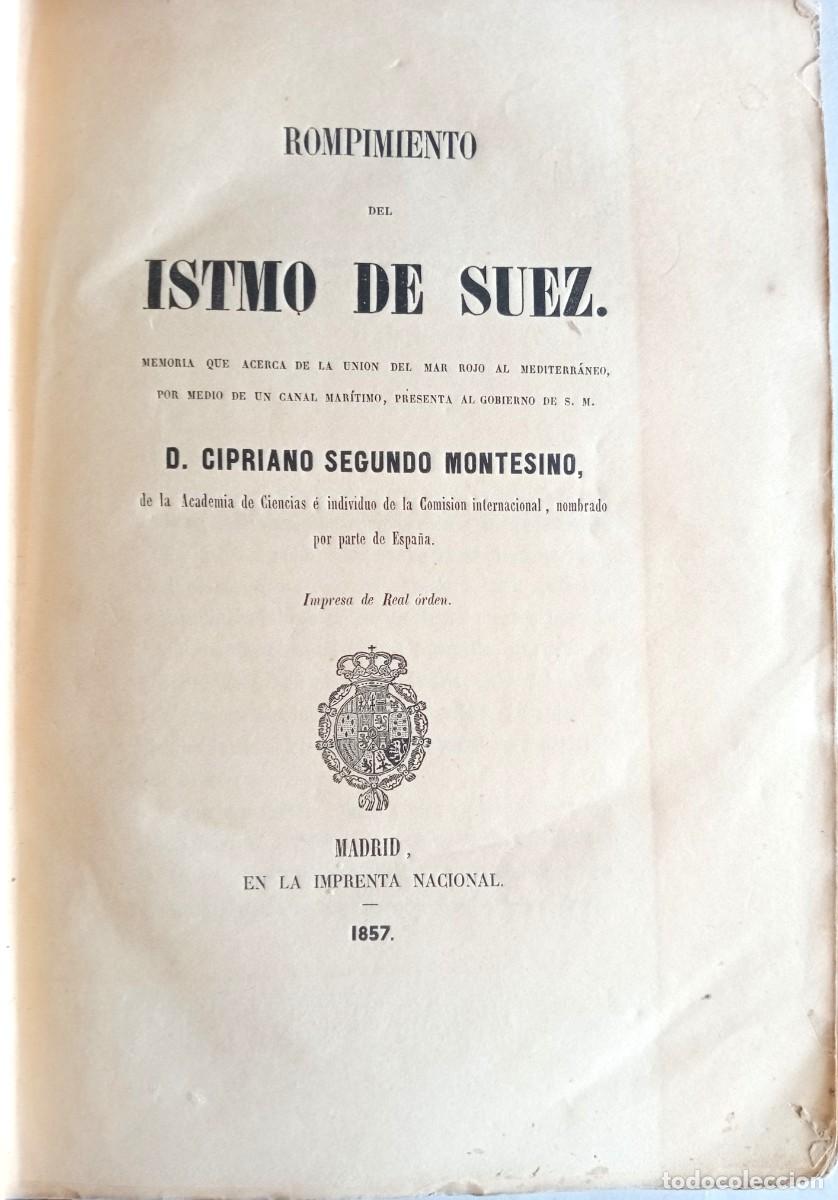 Libros antiguos: ROMPIMIENTO DEL ISTMO DE SUEZ - Foto 3