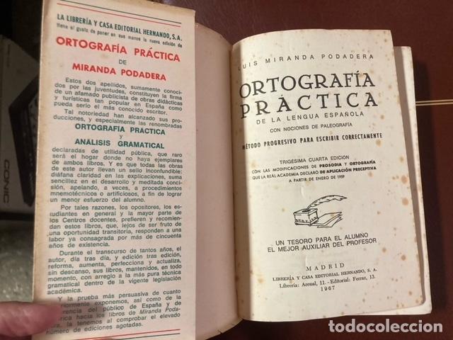 Libros antiguos: ORTOGRAFIA PRACTICA.- LUIS MIRANDA PODADERA - Foto 3