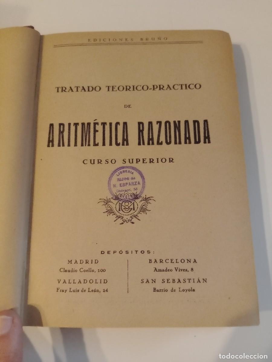 Libros antiguos: S-06 LIBRO ARITMETICA RAZONADA CURSO SUPERIOR BRU&Ntilde;O - Foto 2