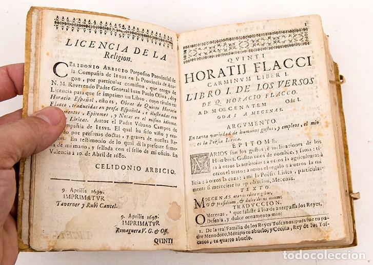 Libros antiguos: HORACIO ESPA&Ntilde;OL - Quinto Horacio Flaco - 1699 - DIF&Iacute;CIL - Foto 4