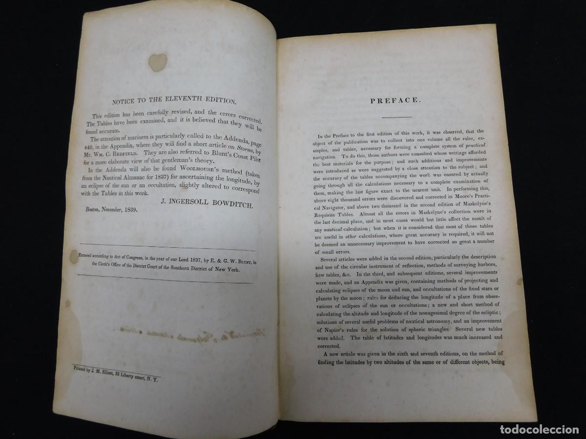 Libros antiguos: THE NEW AMERICAN PRACTICAL NAVIGATOR - NATHANIEL BOWDITCH - 1839 - Foto 7