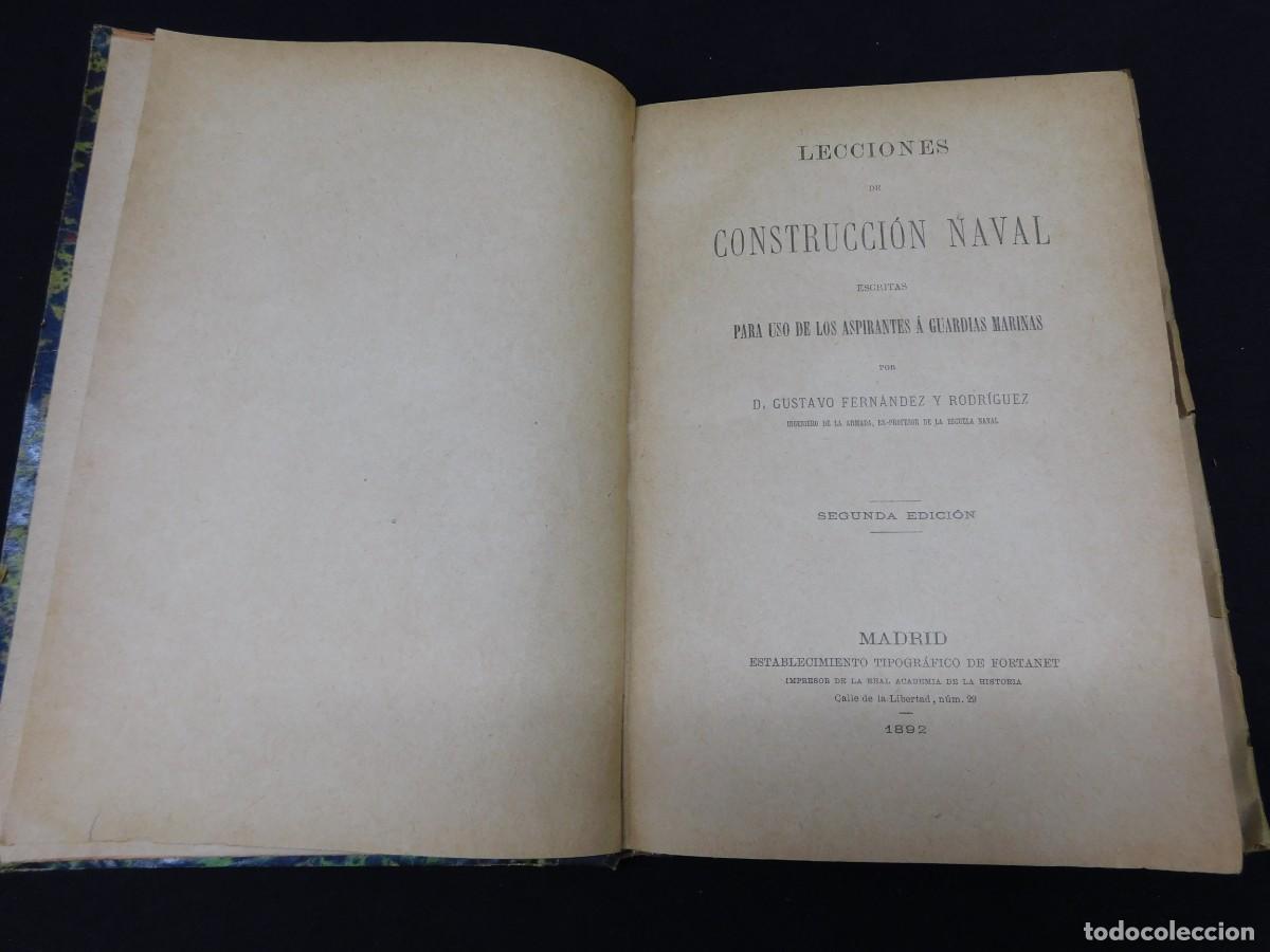 Libros antiguos: LECCIONES DE CONSTRUCCI&Oacute;N NAVAL - 1892 - Foto 5