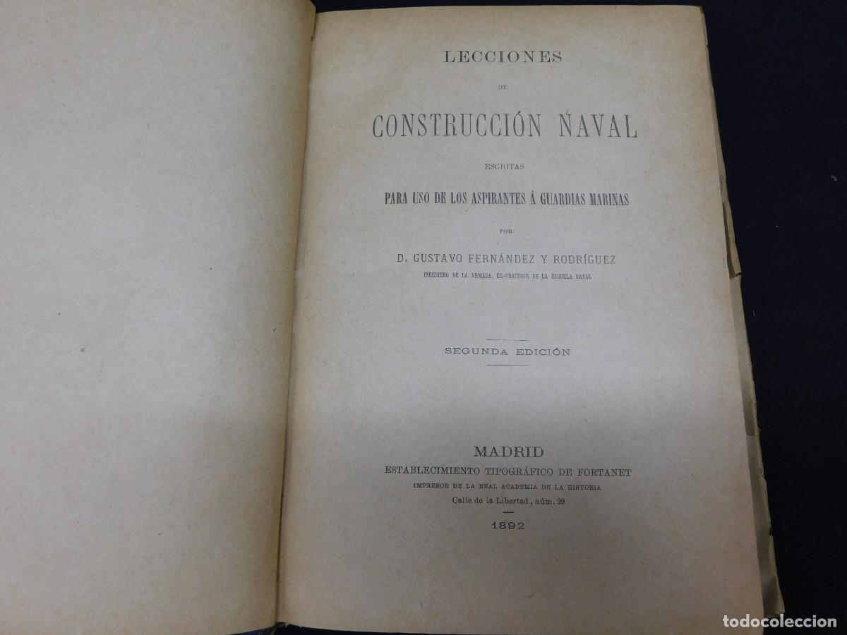 Libros antiguos: LECCIONES DE CONSTRUCCI&Oacute;N NAVAL - 1892 - Foto 6
