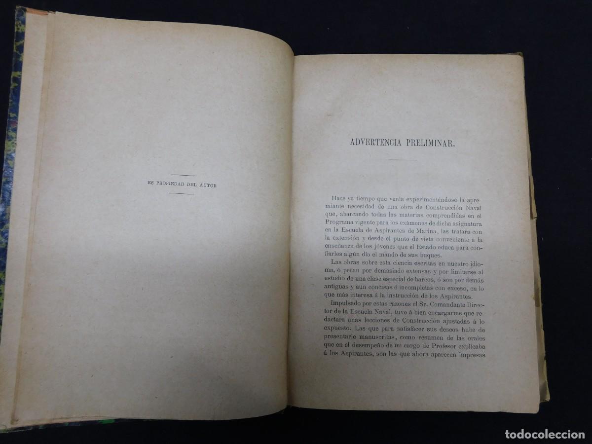 Libros antiguos: LECCIONES DE CONSTRUCCI&Oacute;N NAVAL - 1892 - Foto 7