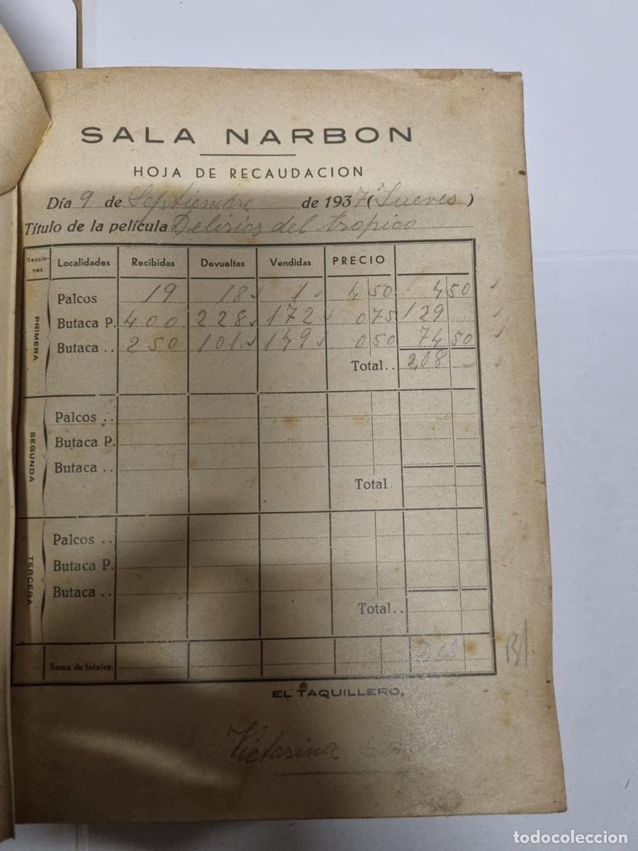 Libros antiguos: Libro de recaudaci&oacute;n de la sala Narb a&ntilde;o 1937 al 1938 - Foto 2