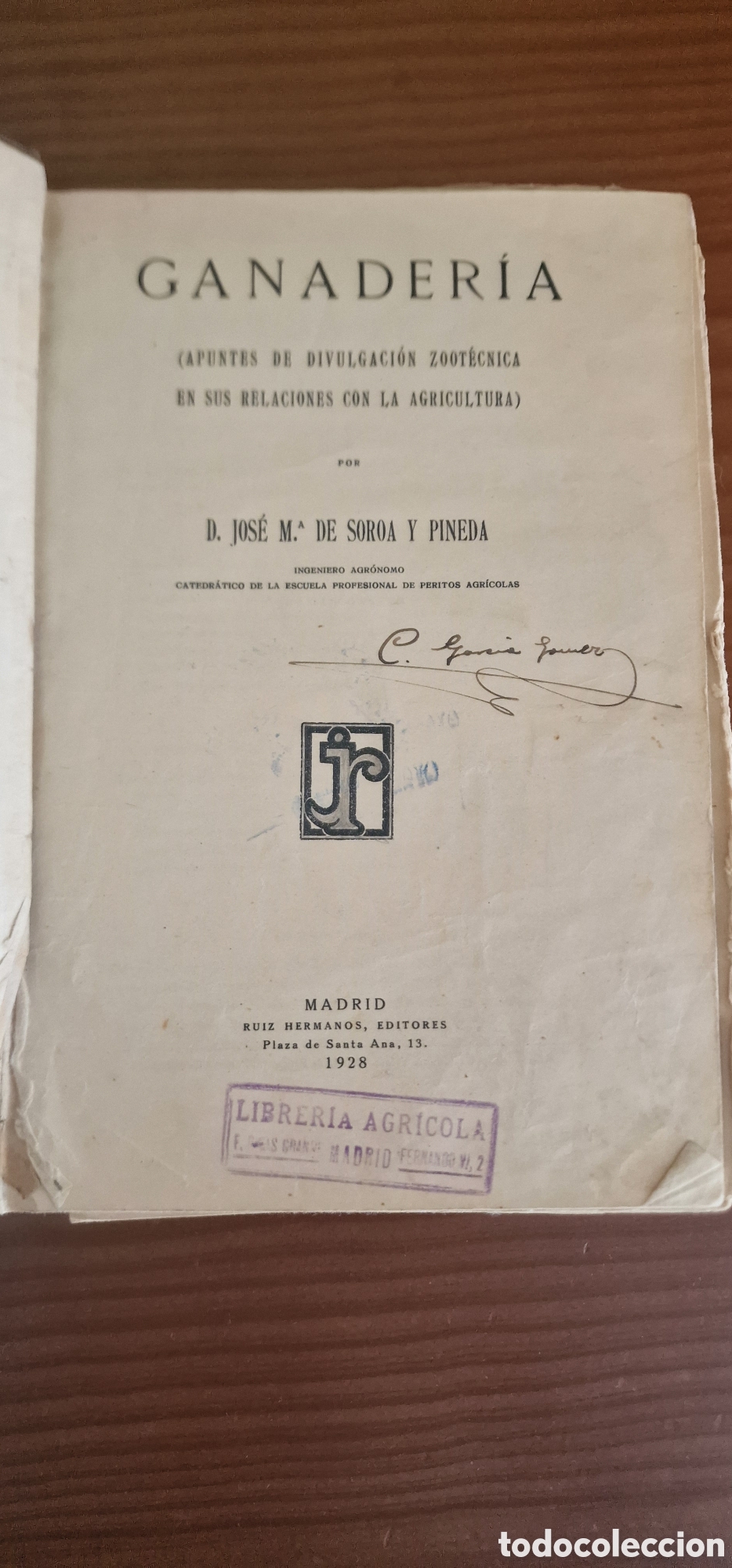 Libros antiguos: Ganader&iacute;a - D. Jos&eacute; M&ordf; de Soroa y Pineda - Foto 6