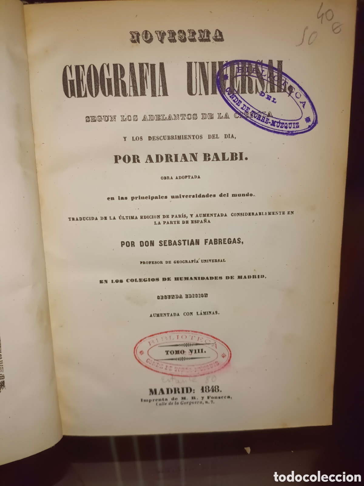 Libros antiguos: Geograf&iacute;a Universal A&ntilde;o 1848 - Foto 1