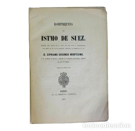 Libros antiguos: ROMPIMIENTO DEL ISTMO DE SUEZ - Foto 2