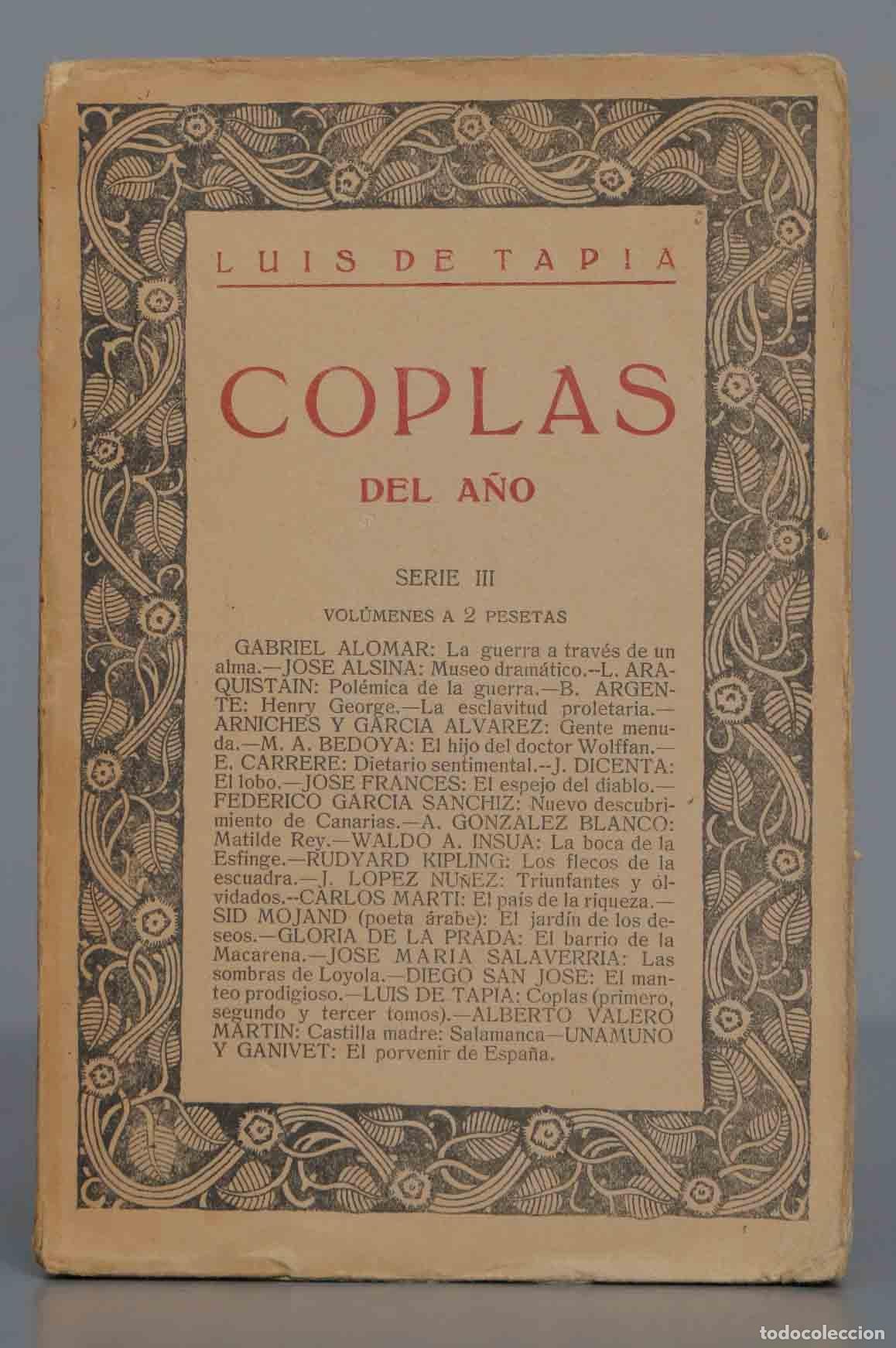 Libros antiguos: COPLAS DEL A&Ntilde;O TAPIA. 1920 - Foto 1