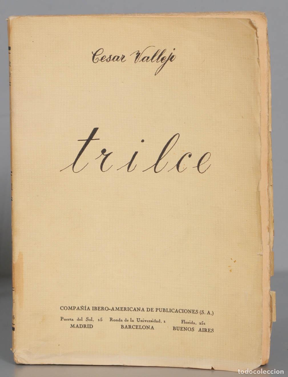 Libros antiguos: Trilce. Cesar Vallejo. 2 EDICION - Foto 1