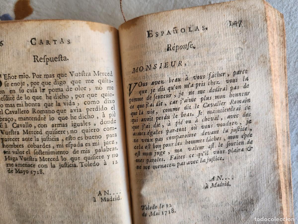Libros antiguos: CARTAS ESPA&Ntilde;OLAS SEG&Uacute;N EL EFTILO MODERNO, EFPLICADAS EN FRANCES 1747 - Foto 5