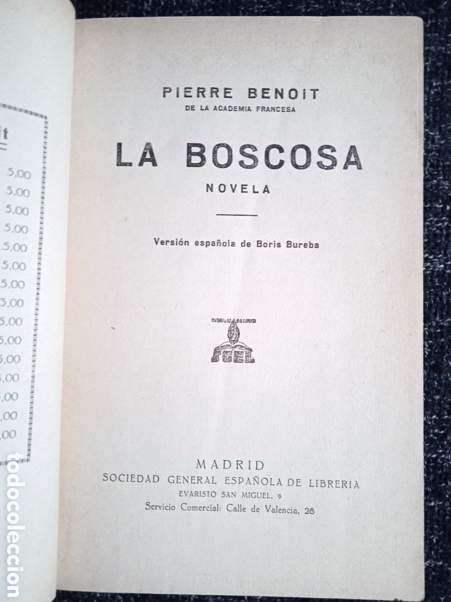 Libros antiguos: LA BOSCOSA / PIERRE BENOIT - MADRID 1930 - Foto 1