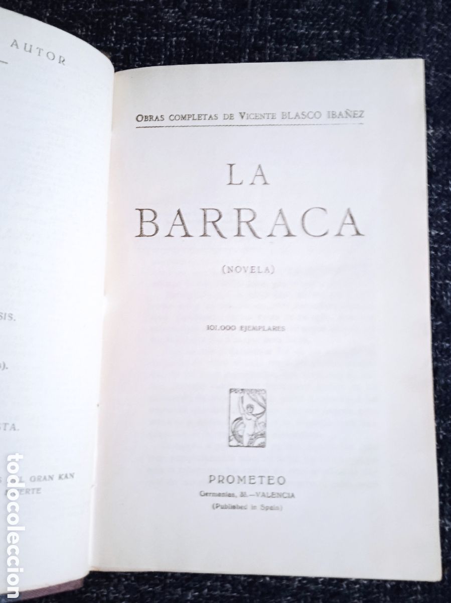 Libros antiguos: LA BARRACA / VICENTE BLASCO IBA&Ntilde;EZ -ED. PROMETEO - Foto 1