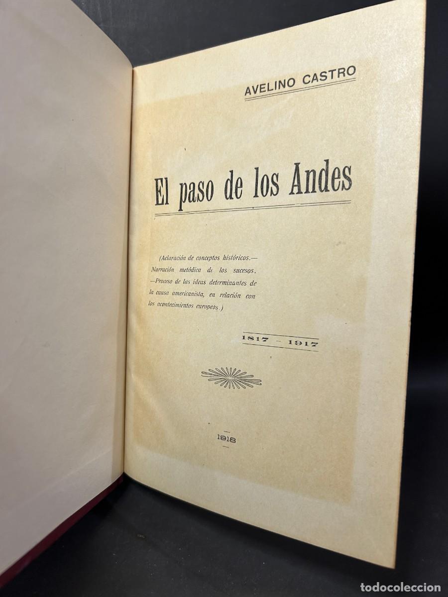 Libros antiguos: AVELINO CASTRO - EL PASO DE LOS ANDES - 1918 - Foto 2