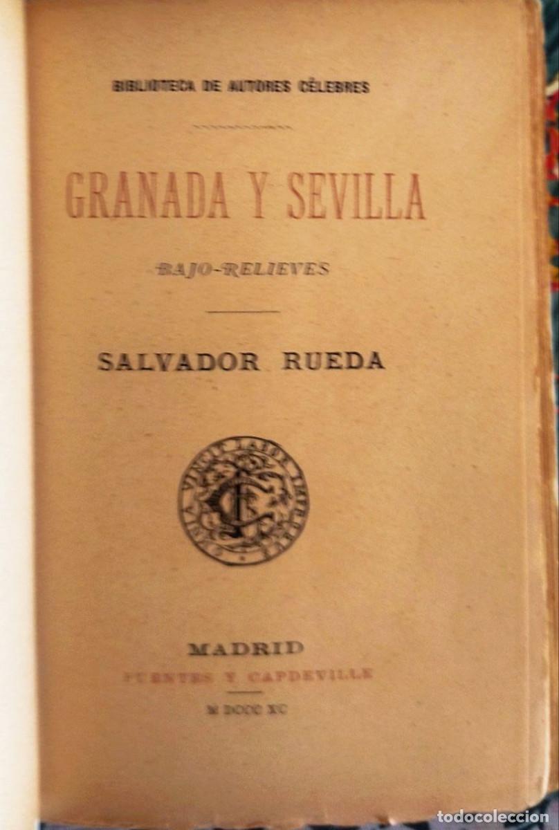 Libros antiguos: Granada y Sevilla. Bajorrelieves - RUEDA, Salvador - Foto 1