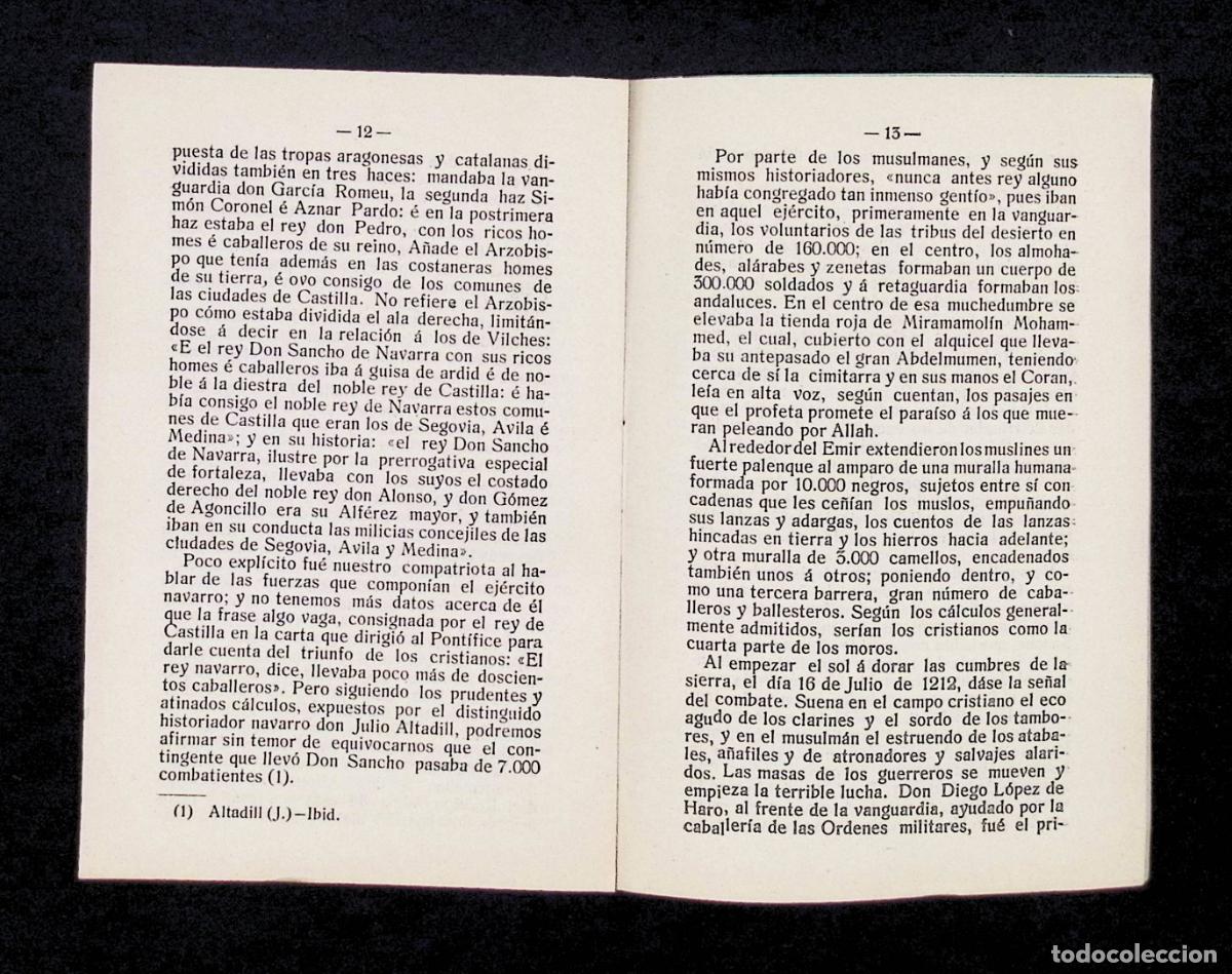 Libros antiguos: NAVARRA EN LAS NAVAS DE TOLOSA. - Foto 3