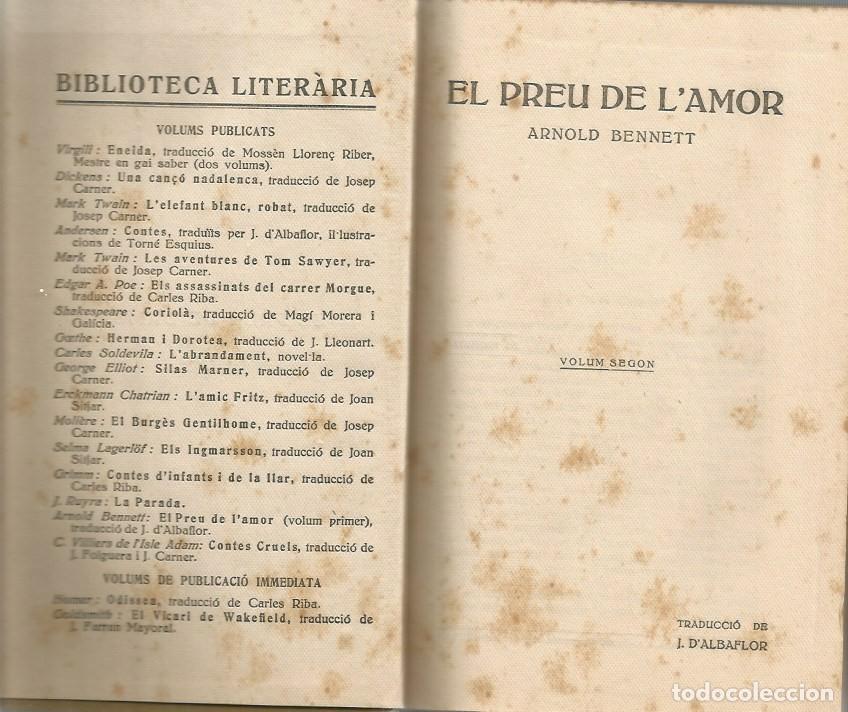 Libros antiguos: EL PREU DE LAMOR - ARNOLD BENNETT - Foto 4
