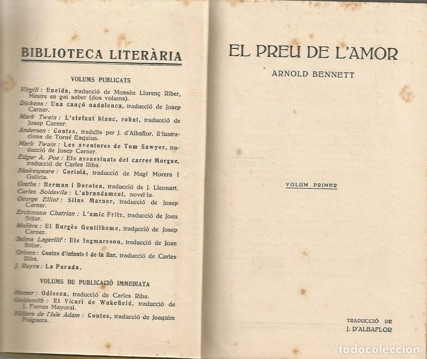 Libros antiguos: EL PREU DE LAMOR - ARNOLD BENNETT - Foto 6