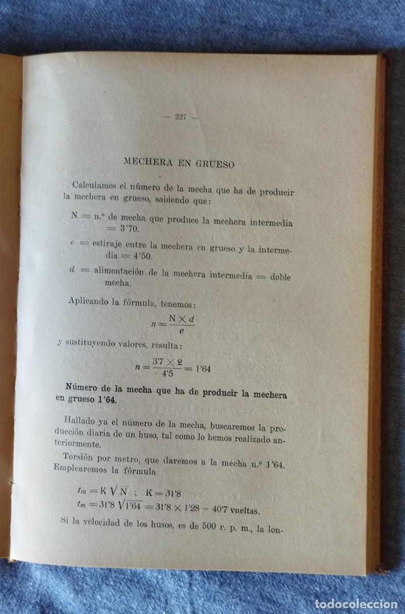 Libros antiguos: Hilatura de algod&oacute;n. A Castells 1927 - Foto 4