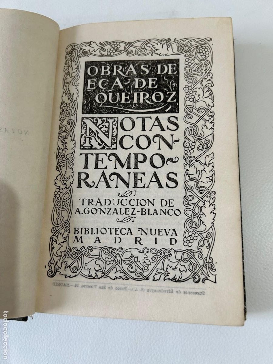 Libros antiguos: NOTAS CONTEMPOR&Aacute;NEAS. E&Ccedil;A DE QUEIROZ. - Foto 1
