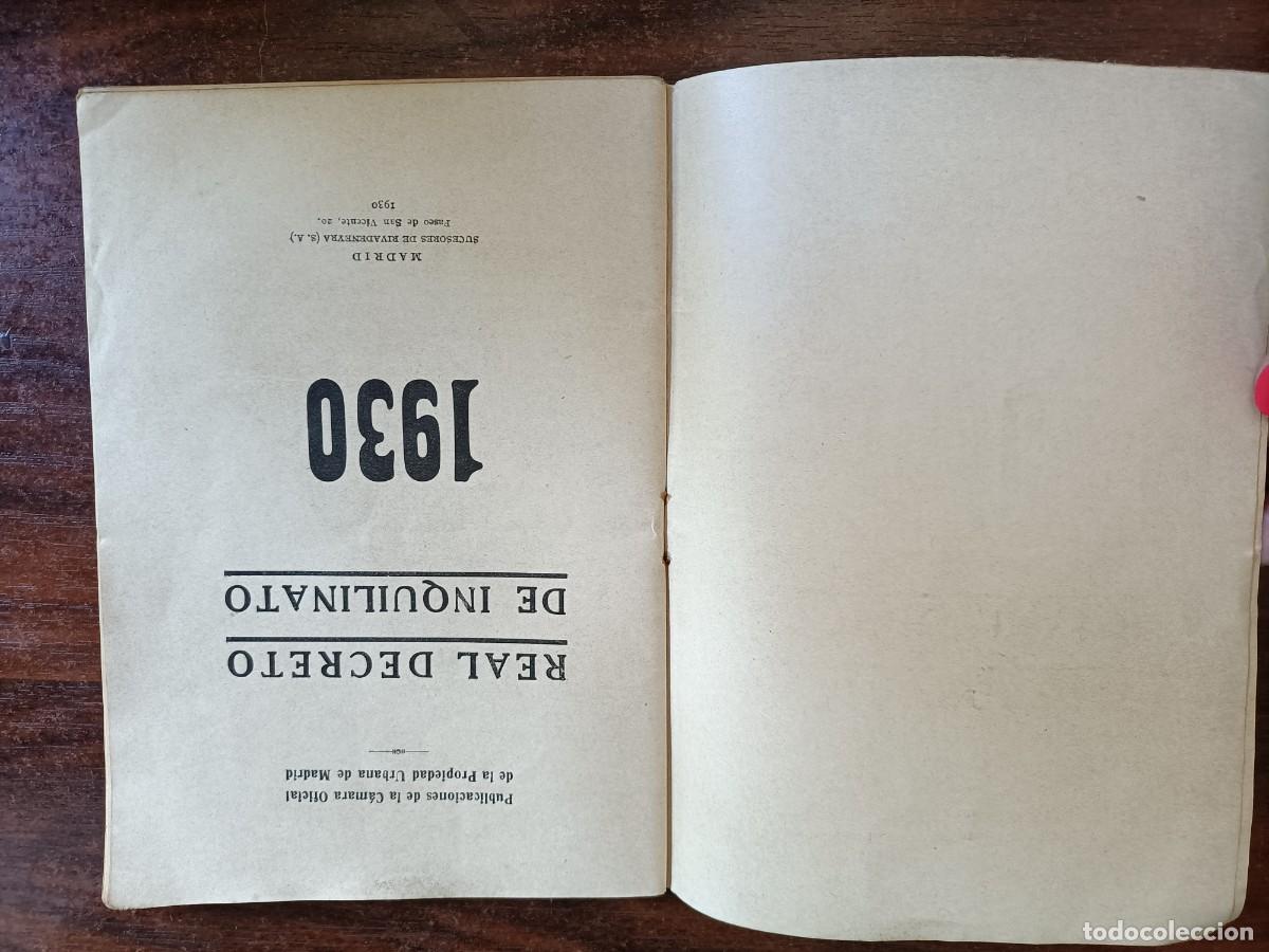 Libros antiguos: REAL DECRETO DE INQUILINATO. 1930 - Foto 3
