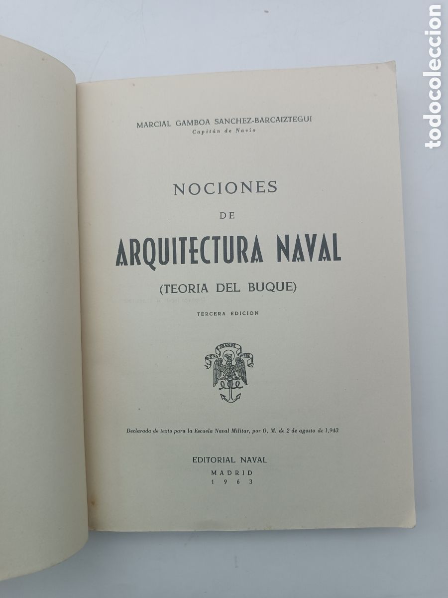 Libros antiguos: Nociones Arquitectura naval 1963 - Foto 2
